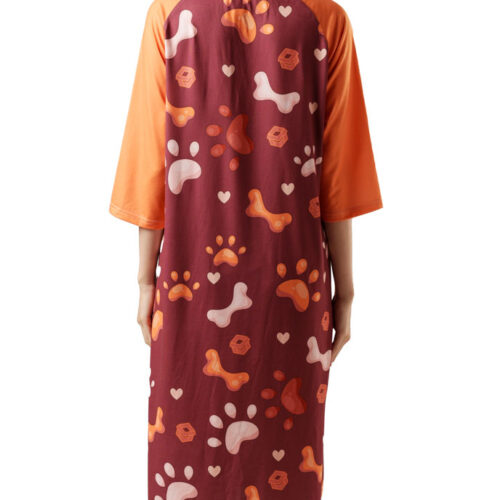 All-over Print 3/4 Sleeve Raglan Dress All-over Print 3/4 Sleeve Raglan Dress