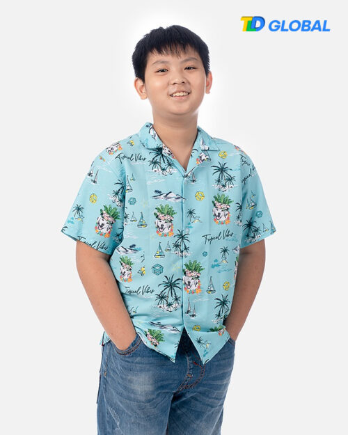 All-over Print Youth Short-sleeve Hawaiian Shirt