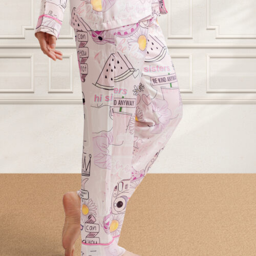 All-over Print Satin Pajamas Set All-over Print Satin Pajamas Set