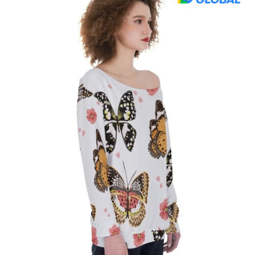 All-Over Print Oversized Women's Off-Shoulder Sweatshirt (Made in China) All-Over Print Oversized Women's Off-Shoulder Sweatshirt (Made in China)