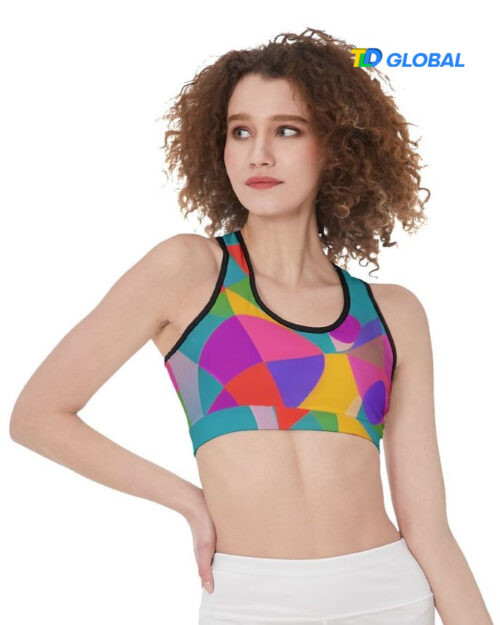 All-over Print Racerback Sports Bra (Made in China)