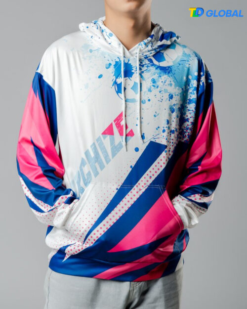 All-over Print Long Sleeve Hooded T-shirt (With Pocket)