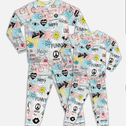 All-over Print Adult Raglan Pajamas Set