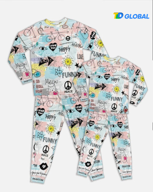 All-over Print Adult Raglan Pajamas Set