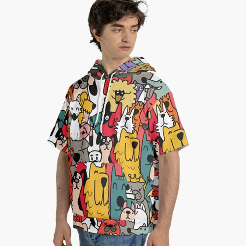 All-over Print Short-sleeve Hoodie