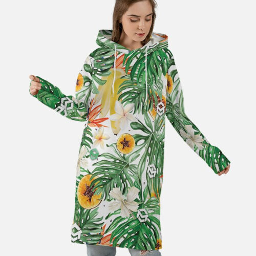 All-over Print Hoodie Dress (Made in China)
