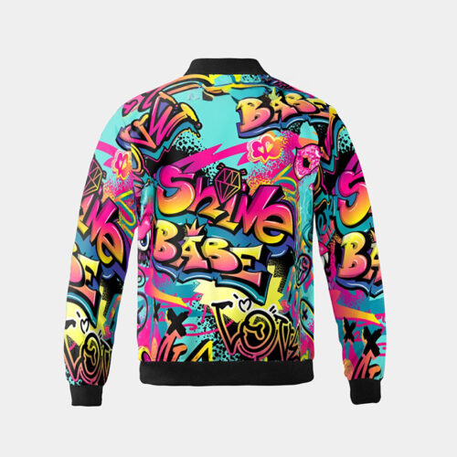 All-over Print Fleece Bomber Jacket All-over Print Fleece Bomber Jacket